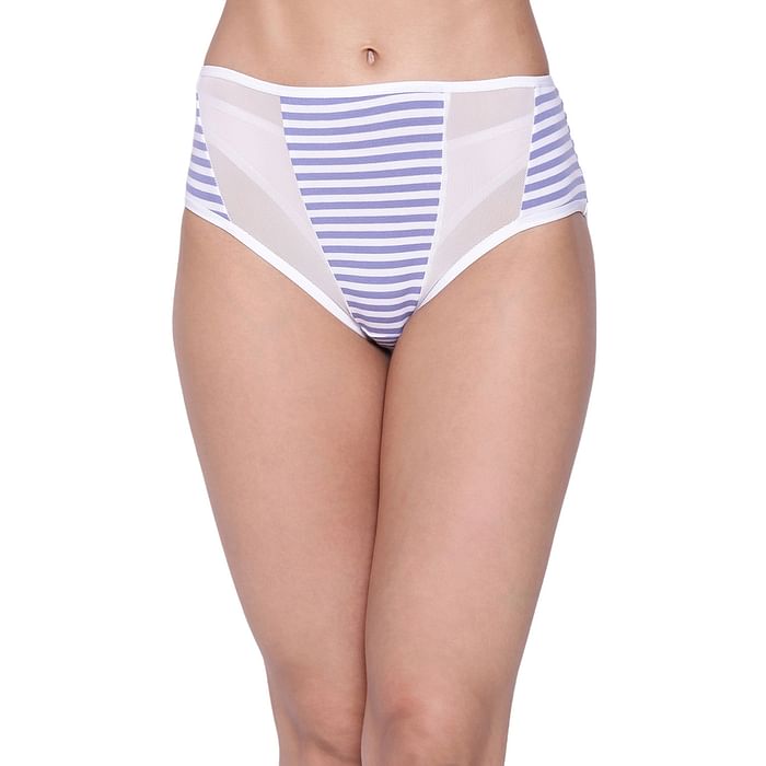 Clovia Mid Waist Striped Hipster Panty in Light Purple with Powernet Inserts - Cotton - PN2670U12, Lavender
Clovia Mid Waist Striped Hipster Panty in Light Purple with Powernet Inserts - Cotton - PN2670U12, Lavender