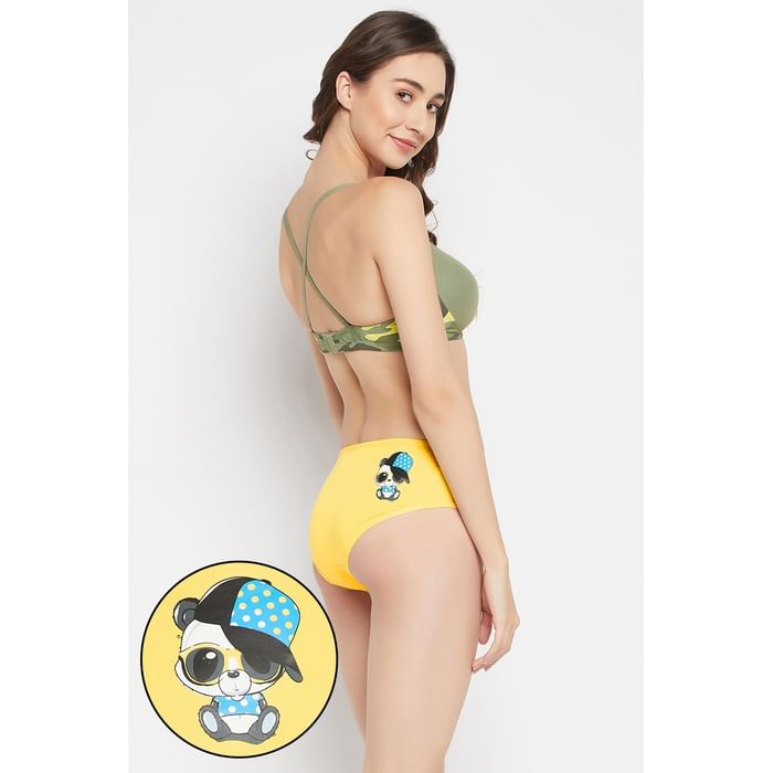 Clovia Mid Waist Panda Print Hipster Panty in Yellow - Cotton - PN3297C02, Light yellow
Clovia Mid Waist Panda Print Hipster Panty in Yellow - Cotton - PN3297C02, Light yellow
