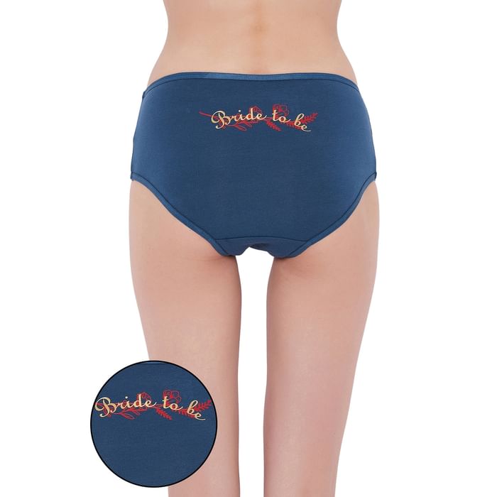 Clovia Mid Waist Text Print Bridal Hipster Panty in Regal Blue - Cotton - PN3377B08, Navy
Clovia Mid Waist Text Print Bridal Hipster Panty in Regal Blue - Cotton - PN3377B08, Navy