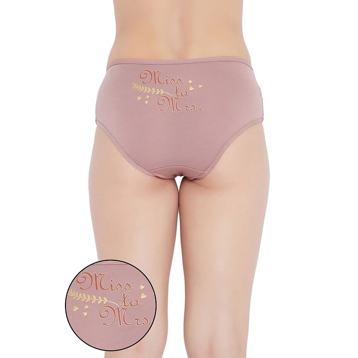 Clovia Mid Waist Text Print Hipster Bridal Panty in Mauve - Modal - PN3458K12, Lavender
Clovia Mid Waist Text Print Hipster Bridal Panty in Mauve - Modal - PN3458K12, Lavender