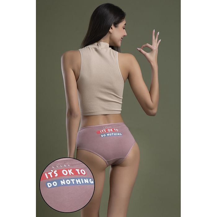 Clovia Mid Waist Text Print Hipster Panty in Blush Pink - Cotton - PN3310C22, Light pink
Clovia Mid Waist Text Print Hipster Panty in Blush Pink - Cotton - PN3310C22, Light pink