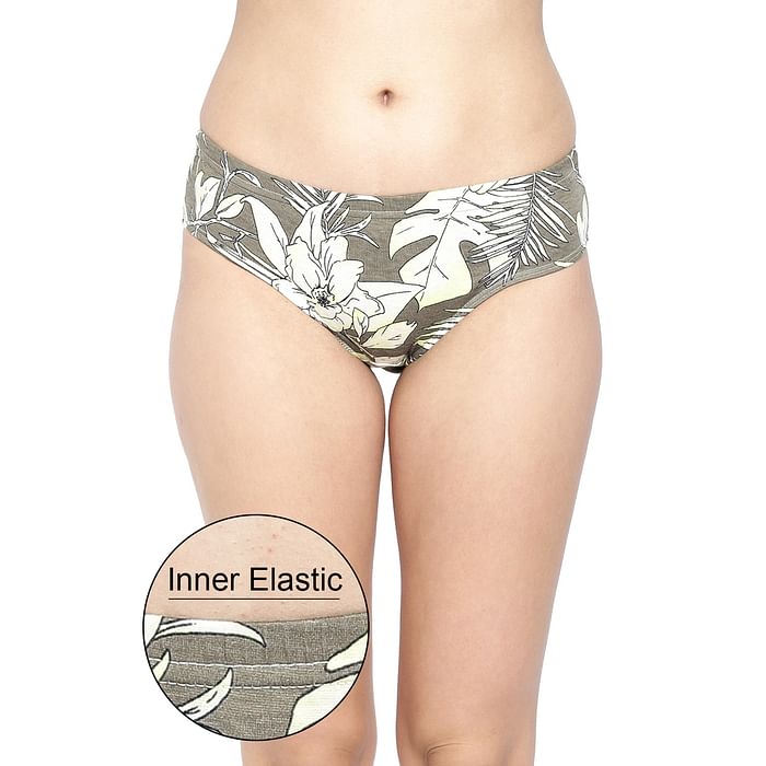 Clovia Mid Waist Tropical Print Hipster Panty in Olive Green with Inner Elastic - Cotton - PN3076U17, Dark green
Clovia Mid Waist Tropical Print Hipster Panty in Olive Green with Inner Elastic - Cotton - PN3076U17, Dark green