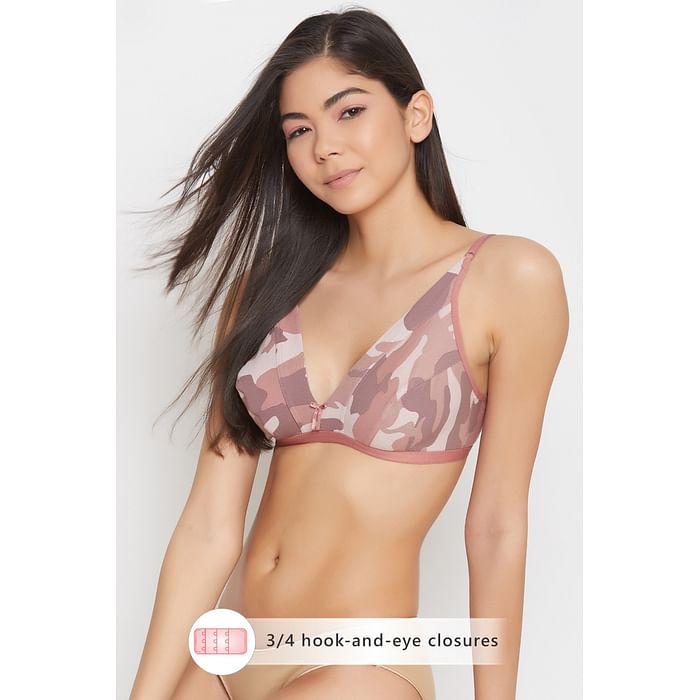 Clovia Non-Padded Non-Wired Demi Cup Camouflage Print Plunge Bra in Dusty Pink - Cotton - BR1595Z14
Clovia Non-Padded Non-Wired Demi Cup Camouflage Print Plunge Bra in Dusty Pink - Cotton - BR1595Z14