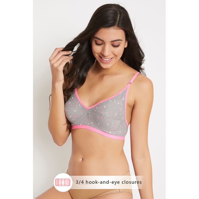 Clovia Non-Padded Non-Wired Floral Print Full Figure Bra in Grey - 100% Cotton - BR0185L05, Dark grey
Clovia Non-Padded Non-Wired Floral Print Full Figure Bra in Grey - 100% Cotton - BR0185L05, Dark grey