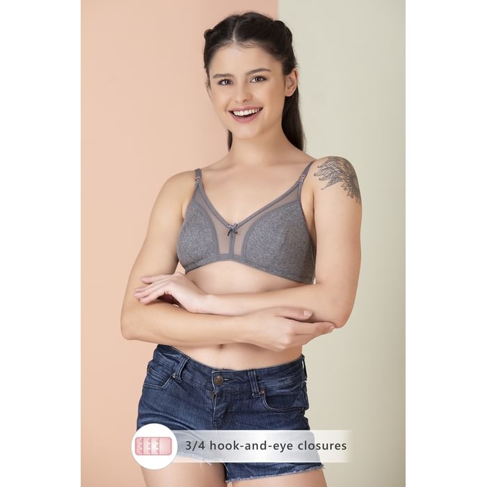 Clovia Non-Padded Non-Wired Full Cup Bra in Light Grey - Cotton Rich - BR1652S05, Dark grey
Clovia Non-Padded Non-Wired Full Cup Bra in Light Grey - Cotton Rich - BR1652S05, Dark grey