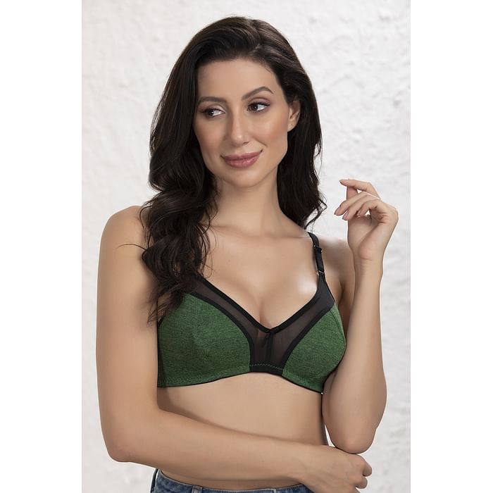 Clovia Non-Padded Non-Wired Full Cup Bra in Green- Cotton Rich - BR1652P17, Dark green
Clovia Non-Padded Non-Wired Full Cup Bra in Green- Cotton Rich - BR1652P17, Dark green