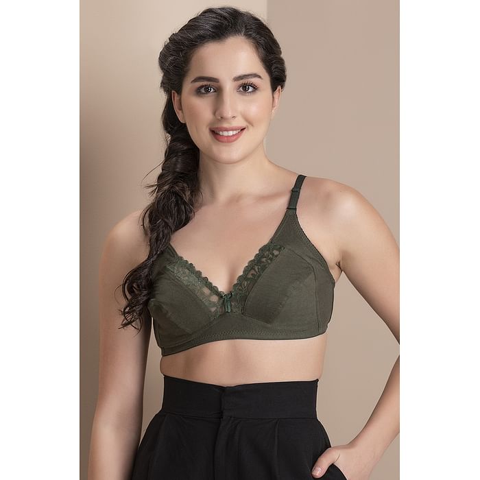 Clovia Non-Padded Non-Wired Full Cup Multiway Bra in Moss Green - Cotton & Lace - BR2027P11, Light green
Clovia Non-Padded Non-Wired Full Cup Multiway Bra in Moss Green - Cotton & Lace - BR2027P11, Light green