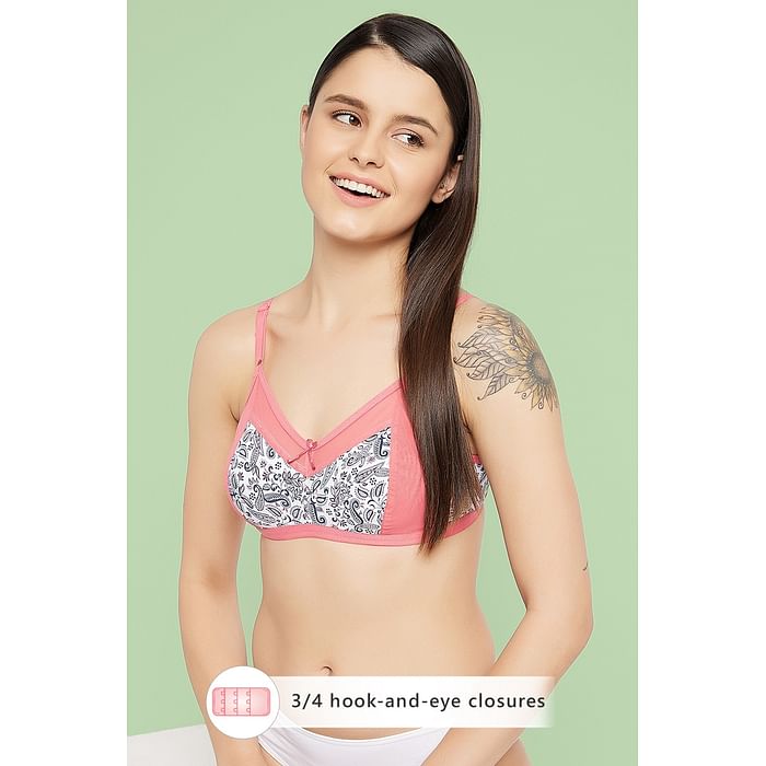 Clovia Non-Padded Non-Wired Full Cup Paisley Print Bra in Coral - 100% Cotton - BR1423A22, Light pink
Clovia Non-Padded Non-Wired Full Cup Paisley Print Bra in Coral - 100% Cotton - BR1423A22, Light pink