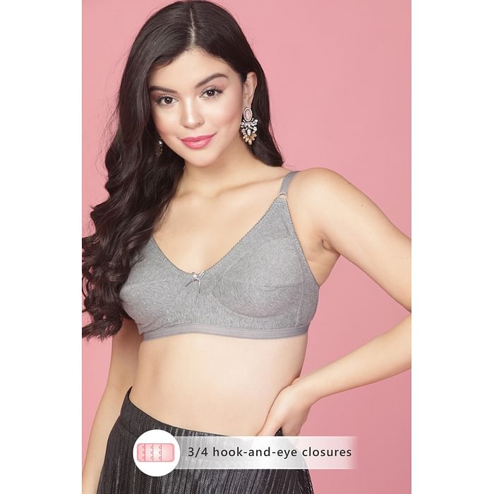 Clovia Non-Padded Non-Wired Full Figure Bra in Grey - Cotton Rich - BR0185T05, Dark grey
Clovia Non-Padded Non-Wired Full Figure Bra in Grey - Cotton Rich - BR0185T05, Dark grey