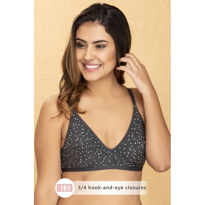Clovia Non-Padded Non-Wired Full Coverage Polka Print Bra - Cotton - BR0227K05, Dark grey
Clovia Non-Padded Non-Wired Full Coverage Polka Print Bra - Cotton - BR0227K05, Dark grey