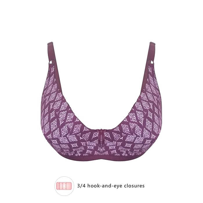 Clovia Non-Padded Non-Wired Printed Full Figure Bra in Maroon- Cotton Rich - BR0185K09
Clovia Non-Padded Non-Wired Printed Full Figure Bra in Maroon- Cotton Rich - BR0185K09