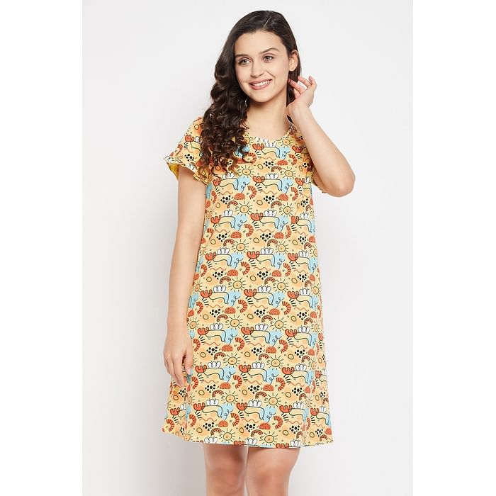 Clovia Print Me Pretty Short Night Dress in Yellow - 100% Cotton - NS1340A02, Light yellow
Clovia Print Me Pretty Short Night Dress in Yellow - 100% Cotton - NS1340A02, Light yellow