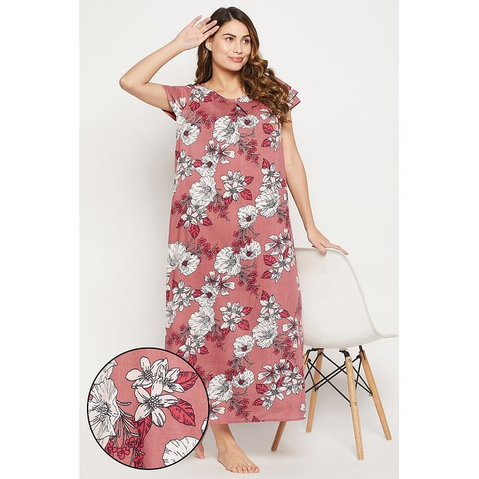 Clovia Pretty Florals Long Night Dress in Blush Pink - Rayon - NS5202P22, Light pink
Clovia Pretty Florals Long Night Dress in Blush Pink - Rayon - NS5202P22, Light pink