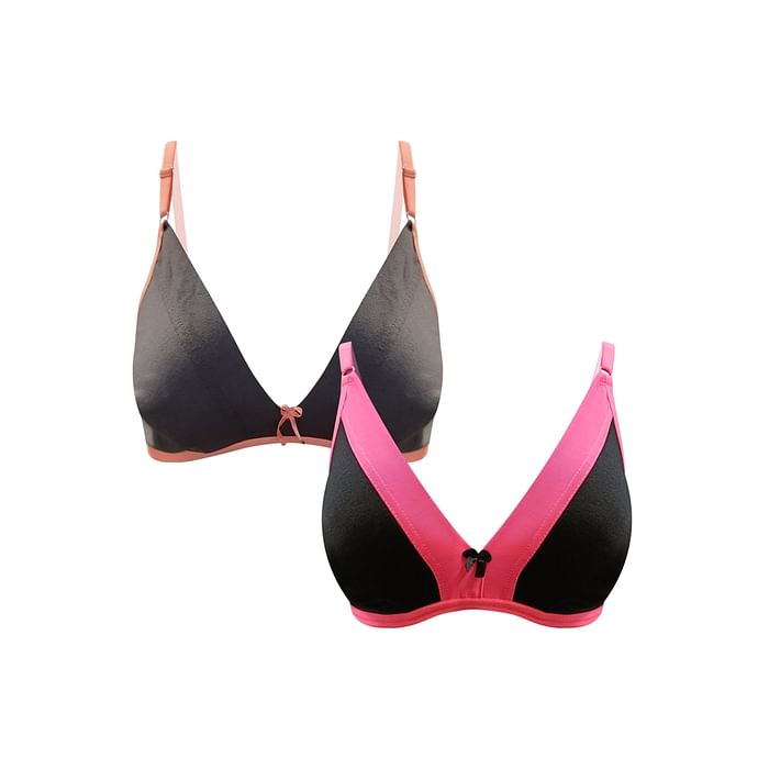 Clovia Pack of 2 Non-Padded Non-Wired Demi Coverage Plunge Bras - Cotton-Rich - BRC595P19, Multicolour
Clovia Pack of 2 Non-Padded Non-Wired Demi Coverage Plunge Bras - Cotton-Rich - BRC595P19, Multicolour