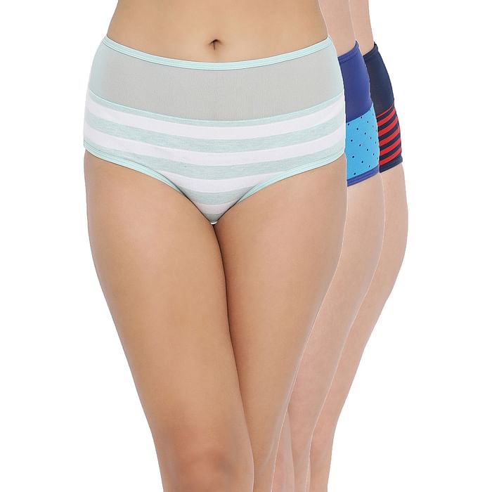Clovia Pack of 3 High Waist Printed Hipster Panties with Sheer Waist- Cotton - PNC342330, Assorted
Clovia Pack of 3 High Waist Printed Hipster Panties with Sheer Waist- Cotton - PNC342330, Assorted