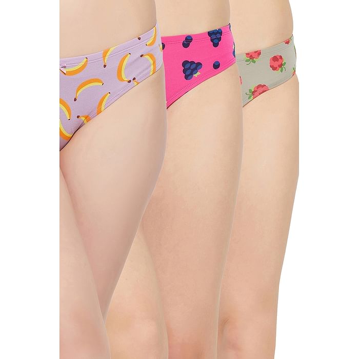 Clovia Pack of 3 Low Waist Fruit Print Bikini Panties with Inner Elastic - Cotton - PNC001B19, Multicolour
Clovia Pack of 3 Low Waist Fruit Print Bikini Panties with Inner Elastic - Cotton - PNC001B19, Multicolour