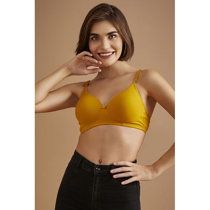 Clovia Padded Non-Wired Demi Cup Multiway T-Shirt Bra in Mustard Yellow - Cotton - BR1581P07
Clovia Padded Non-Wired Demi Cup Multiway T-Shirt Bra in Mustard Yellow - Cotton - BR1581P07