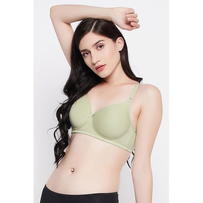 Clovia Padded Non-Wired Demi Cup Multiway T-shirt Bra in Sage Green - Cotton - BR1581T11, Light green
Clovia Padded Non-Wired Demi Cup Multiway T-shirt Bra in Sage Green - Cotton - BR1581T11, Light green