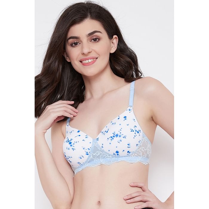 Clovia Padded Non-Wired Floral Print T-Shirt Bra with Lace in White With Matching PN5101K18 - BR1806K18
Clovia Padded Non-Wired Floral Print T-Shirt Bra with Lace in White With Matching PN5101K18 - BR1806K18