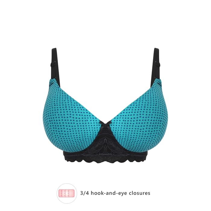 Clovia Padded Non-Wired Full Cup Dot Print T-Shirt Bra in Light Blue - BR1806M03
Clovia Padded Non-Wired Full Cup Dot Print T-Shirt Bra in Light Blue - BR1806M03