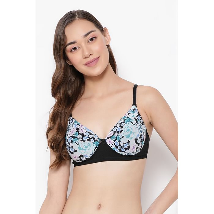 Clovia Padded Non-Wired Full Cup Floral Print Multiway T-shirt Bra in Black - BR1866C13
Clovia Padded Non-Wired Full Cup Floral Print Multiway T-shirt Bra in Black - BR1866C13