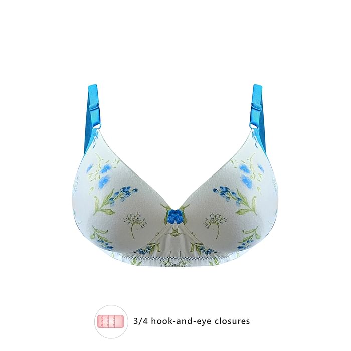 Clovia Padded Non-Wired Full Cup Floral Print T-shirt Bra in White - BR0935B18
Clovia Padded Non-Wired Full Cup Floral Print T-shirt Bra in White - BR0935B18