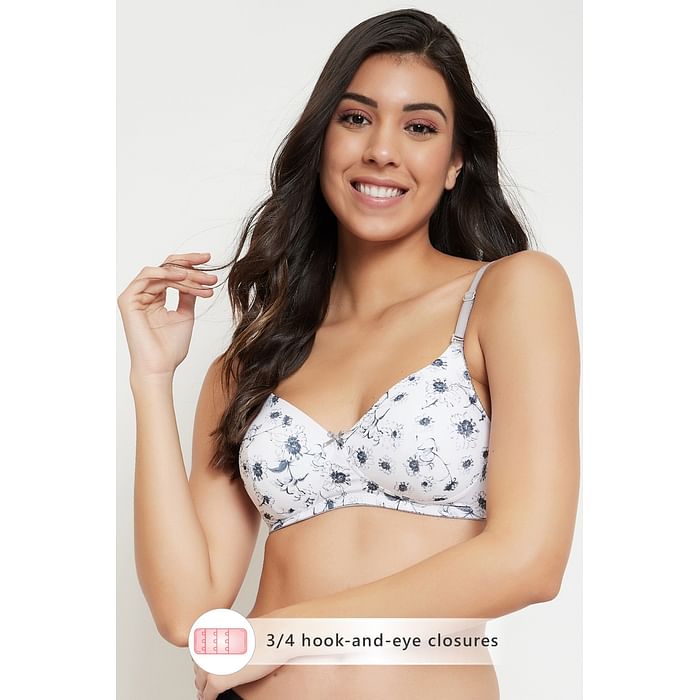 Clovia Padded Non-Wired Full Cup Floral Print Multiway T-shirt Bra in White - BR1277K18
Clovia Padded Non-Wired Full Cup Floral Print Multiway T-shirt Bra in White - BR1277K18