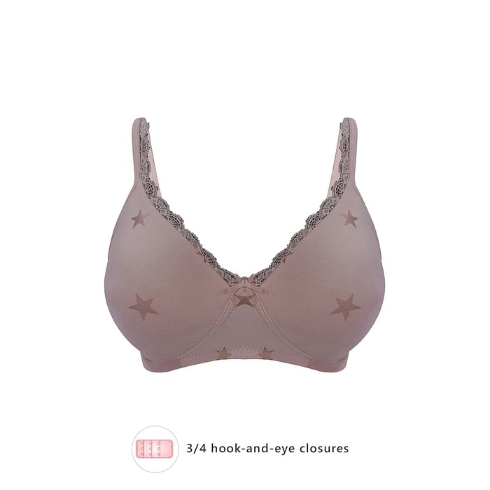 Clovia Padded Non-Wired Full Cup Star Print T-shirt Bra in Salmon Pink - BR2252W22, Light pink
Clovia Padded Non-Wired Full Cup Star Print T-shirt Bra in Salmon Pink - BR2252W22, Light pink