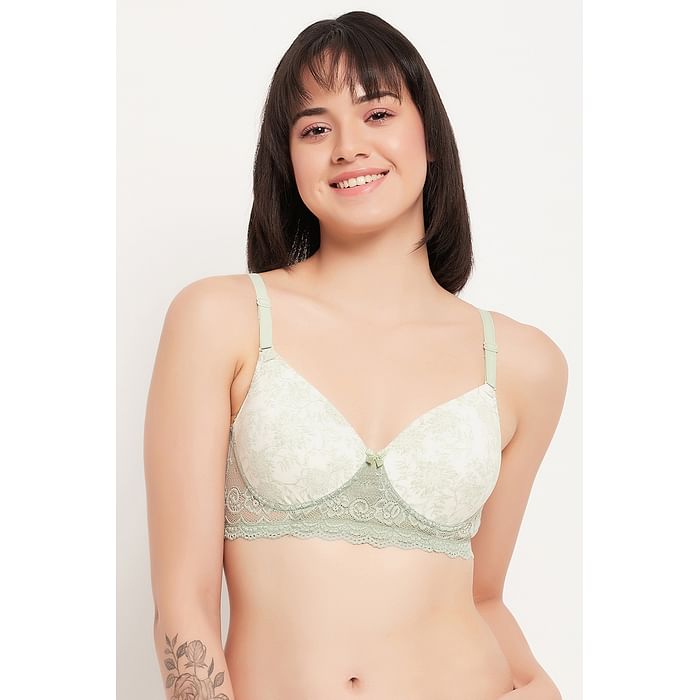 Clovia Padded Non-Wired Full Cup Leaf Print Multiway T-shirt Bra in Baby Blue - BR5209E11, Light green
Clovia Padded Non-Wired Full Cup Leaf Print Multiway T-shirt Bra in Baby Blue - BR5209E11, Light green