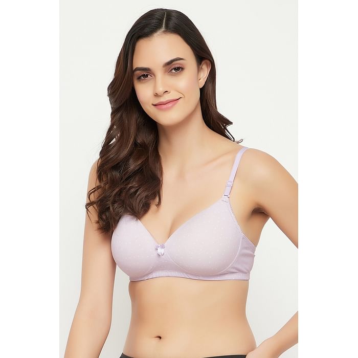 Clovia Padded Non-Wired Full Cup Polka Dot Print Multiway T-shirt in Lilac - BR0738H12, Lavender
Clovia Padded Non-Wired Full Cup Polka Dot Print Multiway T-shirt in Lilac - BR0738H12, Lavender
