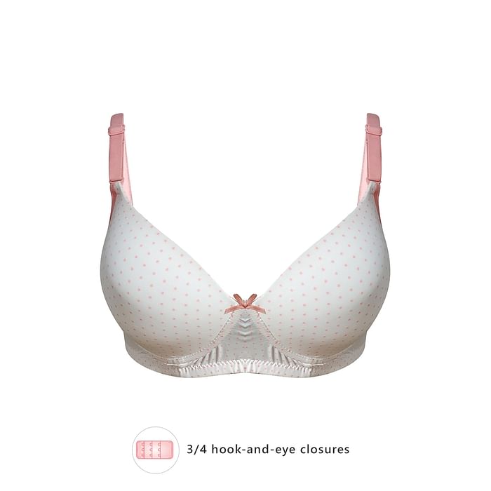 Clovia Padded Non-Wired Full Cup Polka Print Multiway T-Shirt Bra in White - BR0738T18
Clovia Padded Non-Wired Full Cup Polka Print Multiway T-Shirt Bra in White - BR0738T18