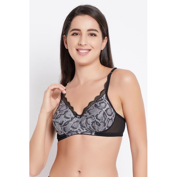 Clovia Padded Non-Wired Full Cup Snakeskin Print T-shirt Bra in Grey - BR2252N13, Black
Clovia Padded Non-Wired Full Cup Snakeskin Print T-shirt Bra in Grey - BR2252N13, Black