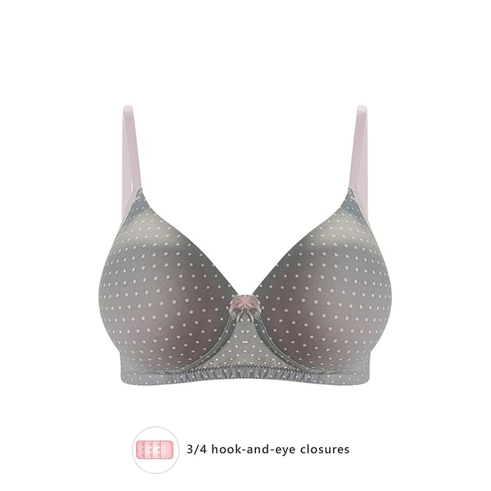 Clovia Padded Non-Wired Polka Print T-Shirt Bra in Dark Grey With Matching PN5101V22 - BR0935R05
Clovia Padded Non-Wired Polka Print T-Shirt Bra in Dark Grey With Matching PN5101V22 - BR0935R05