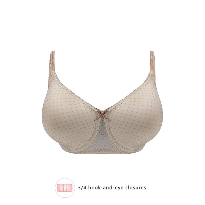 Clovia Padded Underwired Full Cup Polka Print T-shirt Bra in Beige - BR2116M18, White
Clovia Padded Underwired Full Cup Polka Print T-shirt Bra in Beige - BR2116M18, White