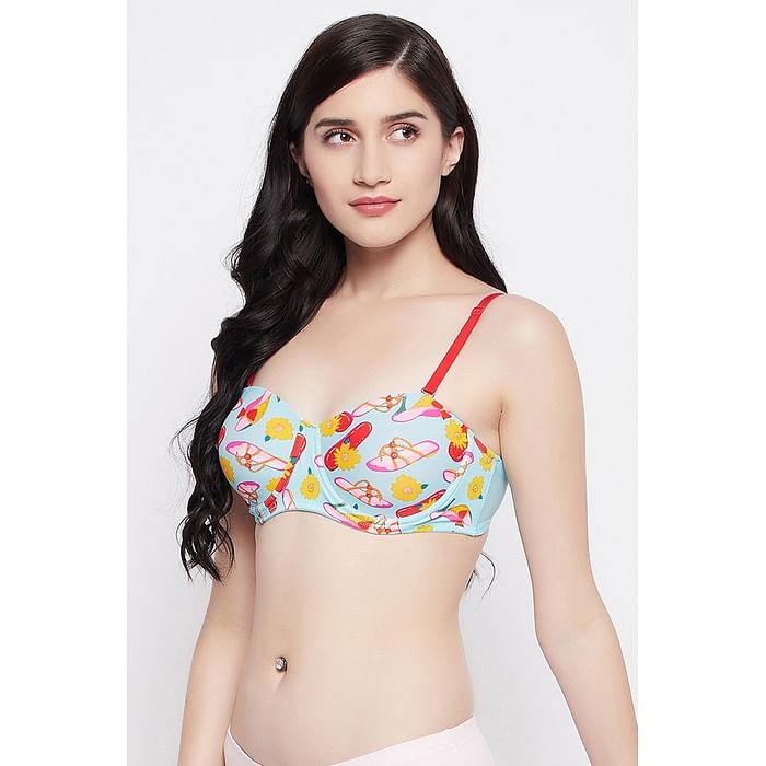 Clovia Padded Underwired Full Cup Printed Multiway Balconette Bra in Powder Blue - BR1365Q03, Light blue
Clovia Padded Underwired Full Cup Printed Multiway Balconette Bra in Powder Blue - BR1365Q03, Light blue