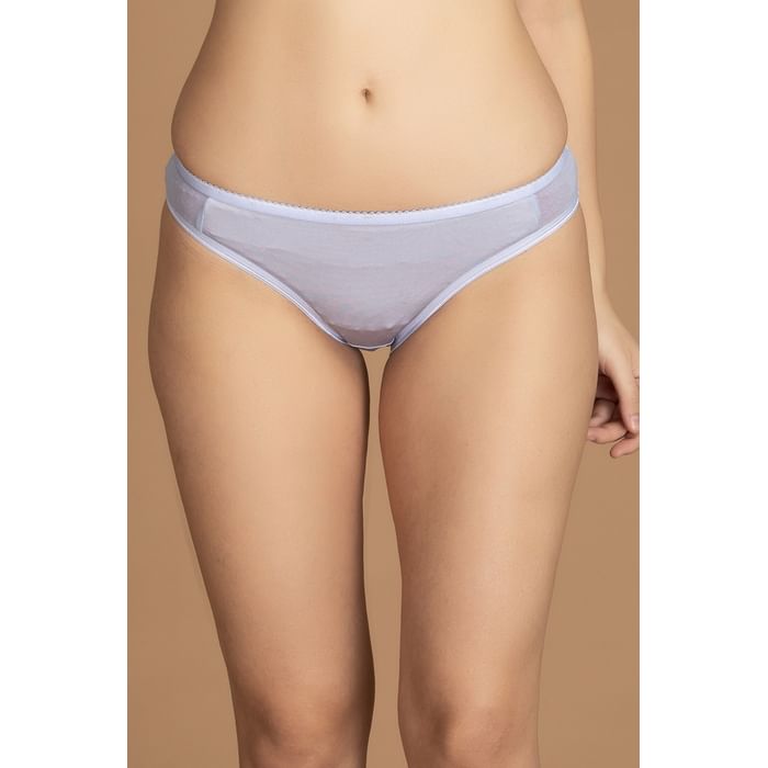 Clovia Low Waist Bikini Panty with Powernet Sides With Matching BR1784R01 - PN3199R01, Light grey
Clovia Low Waist Bikini Panty with Powernet Sides With Matching BR1784R01 - PN3199R01, Light grey