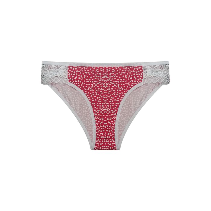 Clovia Low Waist Printed Bikini Panty in Red with Lace Panels - Cotton & Lace - PN3298V04
Clovia Low Waist Printed Bikini Panty in Red with Lace Panels - Cotton & Lace - PN3298V04