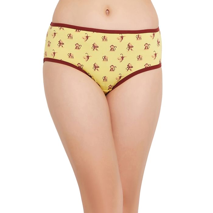 Clovia Mid Waist Monkey Print Hipster Panty in Yellow - Cotton - PN3411A02, Light yellow
Clovia Mid Waist Monkey Print Hipster Panty in Yellow - Cotton - PN3411A02, Light yellow