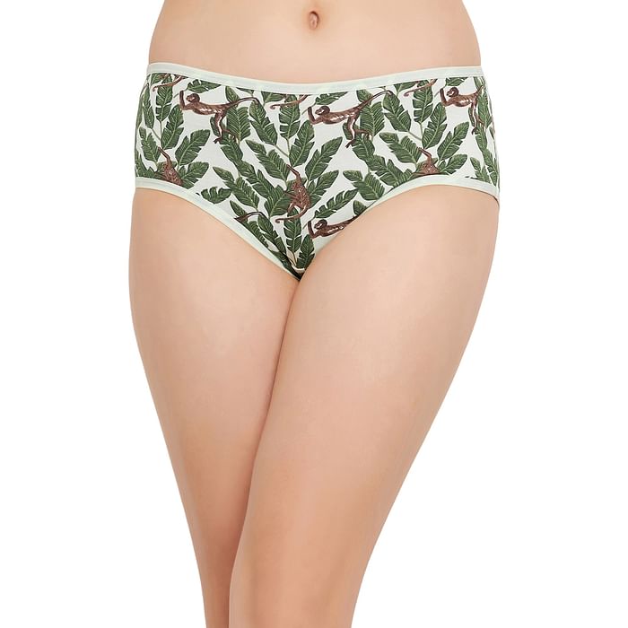 Clovia Mid Waist Monkey Print Hipster Panty in Mint Green - Cotton - PN3411F11, Light green
Clovia Mid Waist Monkey Print Hipster Panty in Mint Green - Cotton - PN3411F11, Light green