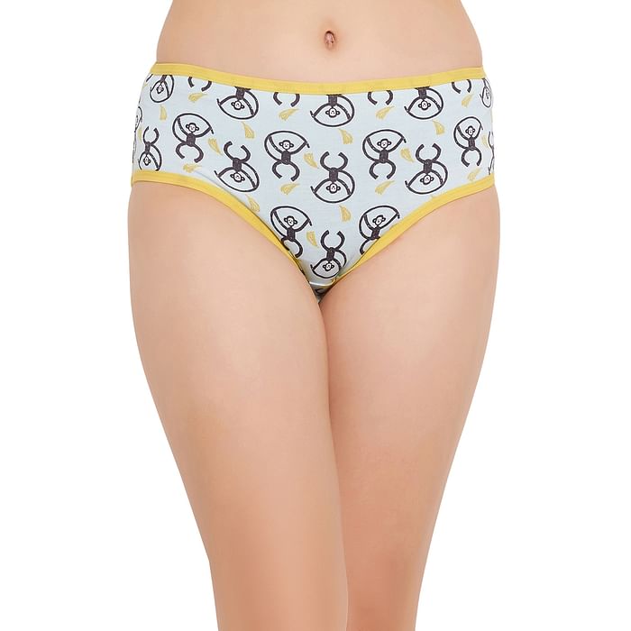 Clovia Mid Waist Monkey Print Hipster Panty in Baby Blue - Cotton - PN3411M03, Light blue
Clovia Mid Waist Monkey Print Hipster Panty in Baby Blue - Cotton - PN3411M03, Light blue