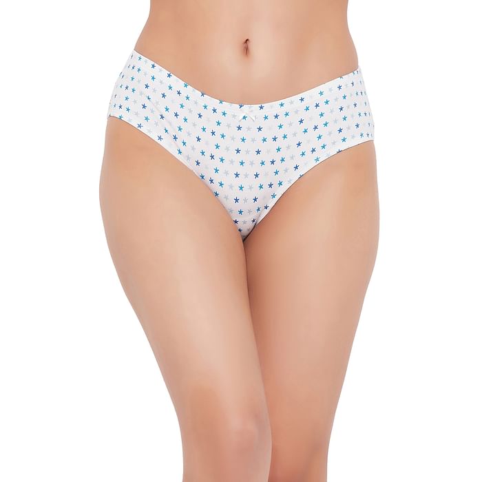 Clovia Mid Waist Star Print Hipster Panty in White with Inner Elastic - Cotton - PN3514A18
Clovia Mid Waist Star Print Hipster Panty in White with Inner Elastic - Cotton - PN3514A18