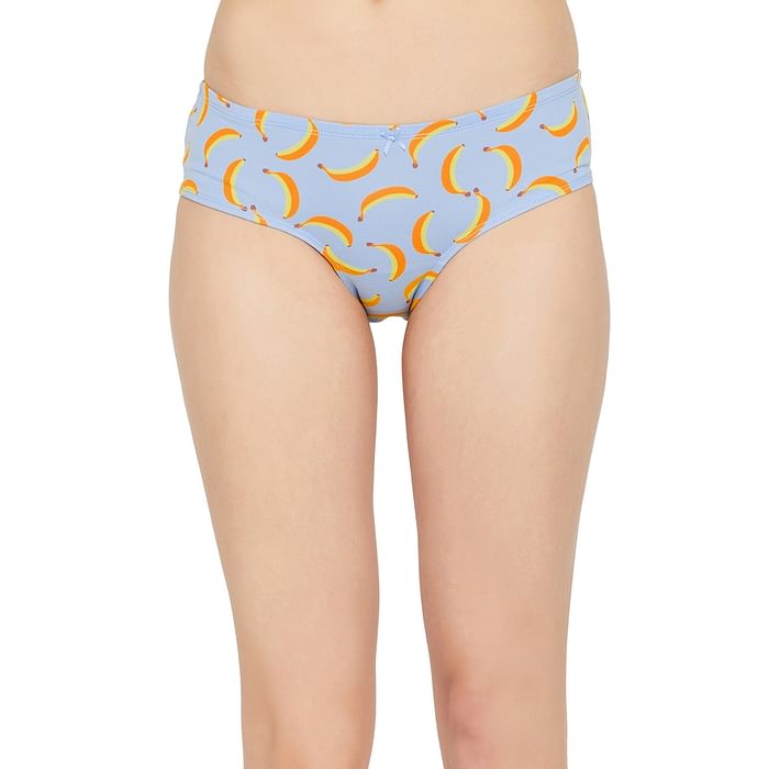 Clovia Mid Waist Fruit Print Hipster Panty in Baby Blue with Inner Elastic - Cotton - PN3514P03, Light blue
Clovia Mid Waist Fruit Print Hipster Panty in Baby Blue with Inner Elastic - Cotton - PN3514P03, Light blue