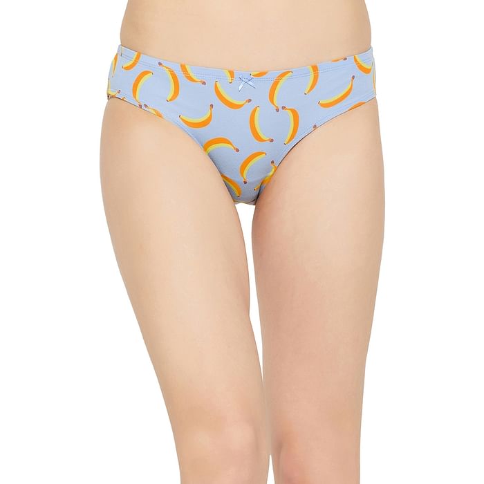 Clovia Low Waist Fruit Print Bikini Panty in Powder Blue with Inner Elastic - Cotton - PN3518P03, Light blue
Clovia Low Waist Fruit Print Bikini Panty in Powder Blue with Inner Elastic - Cotton - PN3518P03, Light blue