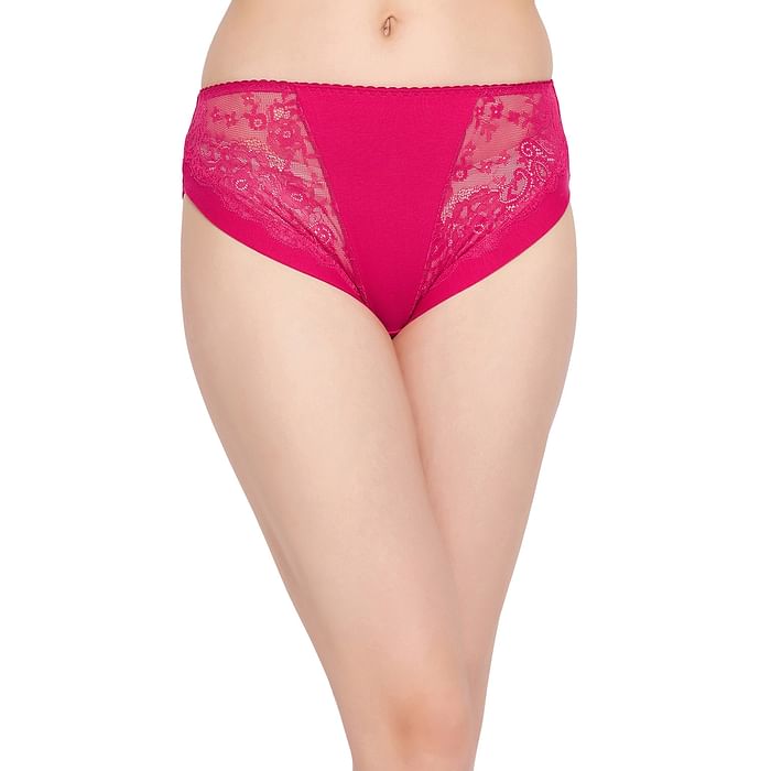 Clovia Mid Waist Hipster Panty in Magenta with Lace Panels - Cotton - PN3541P14, Pink
Clovia Mid Waist Hipster Panty in Magenta with Lace Panels - Cotton - PN3541P14, Pink