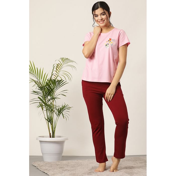 Clovia Powerpuff Girls Print Top & Pyjama in Baby Pink- 100% Cotton - LSC145P22, Light pink
Clovia Powerpuff Girls Print Top & Pyjama in Baby Pink- 100% Cotton - LSC145P22, Light pink
