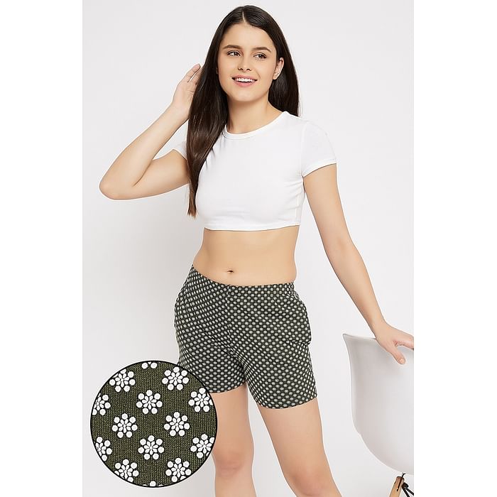 Clovia Pretty Florals Boxer Shorts in Olive Green - 100% Cotton - LB0174A17, Dark green
Clovia Pretty Florals Boxer Shorts in Olive Green - 100% Cotton - LB0174A17, Dark green