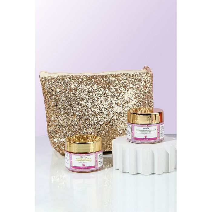 Clovia Skivia Kumkumadi Flawless Glow Combo with Luxury Makeup Pouch - SKC038P99, Assorted
Clovia Skivia Kumkumadi Flawless Glow Combo with Luxury Makeup Pouch - SKC038P99, Assorted