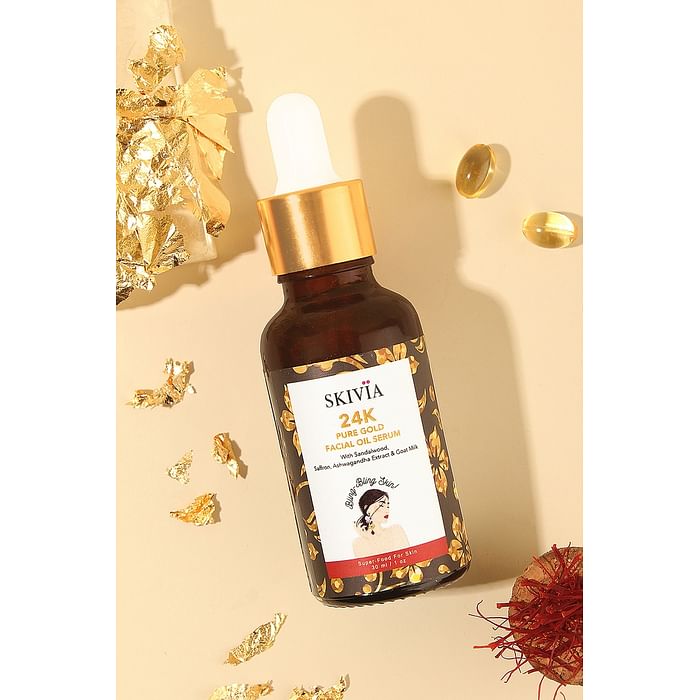 Clovia Skivia 24K Pure Gold Facial Oil Serum with Saffron & Goat Milk - 30 ml - SKF002S04, Red
Clovia Skivia 24K Pure Gold Facial Oil Serum with Saffron & Goat Milk - 30 ml - SKF002S04, Red