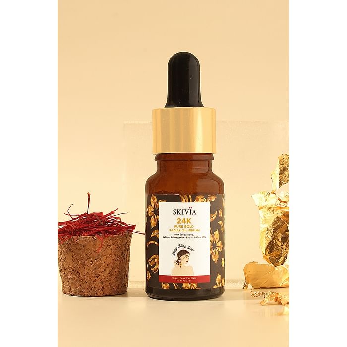 Clovia Skivia 24K Pure Gold Mini Facial Oil Serum with Saffron & Goat Milk - 10 ml - SKFS02S04, Red
Clovia Skivia 24K Pure Gold Mini Facial Oil Serum with Saffron & Goat Milk - 10 ml - SKFS02S04, Red