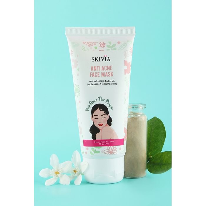 Clovia Skivia Anti Acne Face Mask With Multani Mitti, Tea Tree Oil, Squalane Olive & Chilean Wineberry - 50 g - SKF003M06, Brown
Clovia Skivia Anti Acne Face Mask With Multani Mitti, Tea Tree Oil, Squalane Olive & Chilean Wineberry - 50 g - SKF003M06, Brown
